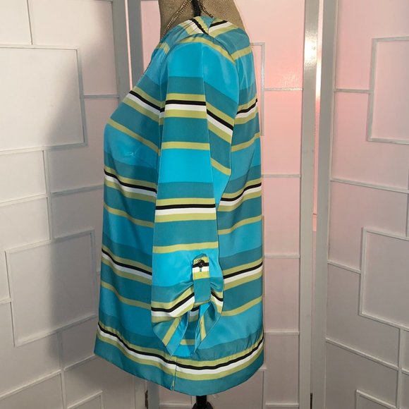 Croft & Barrow Aquatic Colors Stripe blouse - Picture 3 of 7